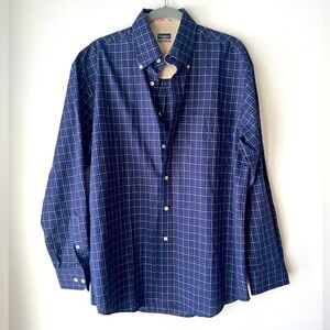 Haggar Forever New long sleeve button up plaid shirt men’s size medium